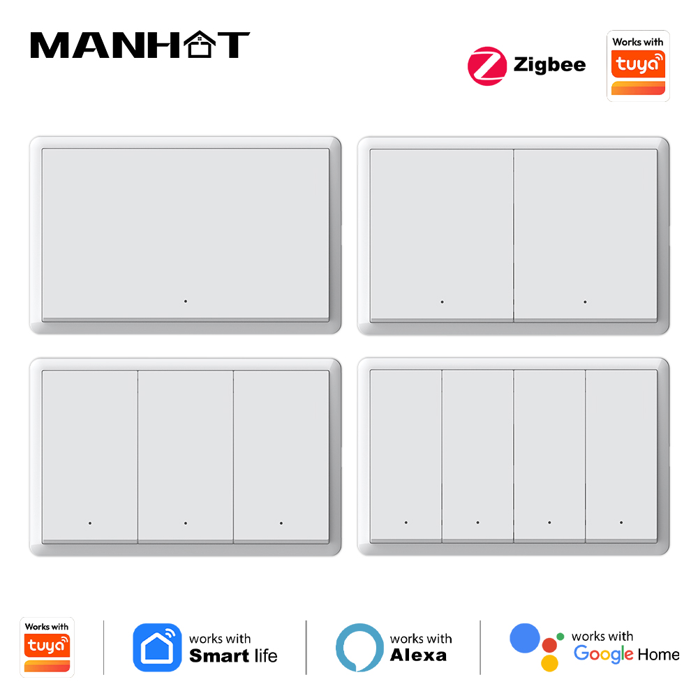 Smart Home Google Assistant - Interruptor inteligente Manhot Zigbee sem necessidade