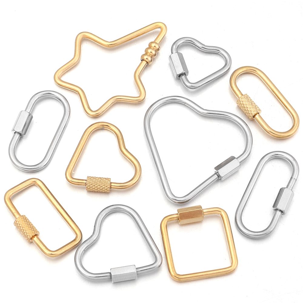 Smart Home Key - 2pcs ouro aço inoxidável coração parafuso