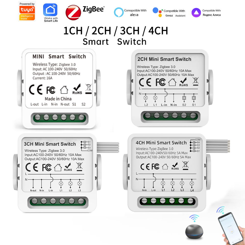 Smart Home Google Assistant - Interruptor Inteligente Tuya Zigbee 3.0 de