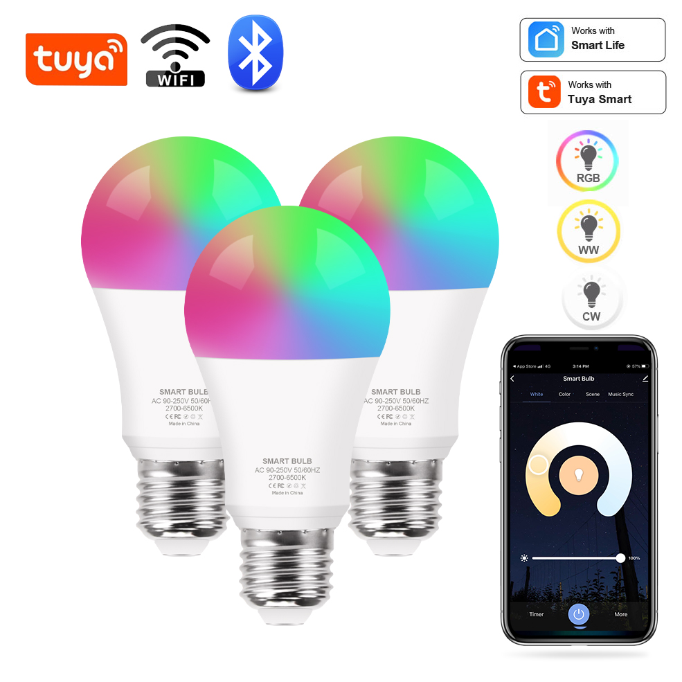 Alexa Compatible Bulb - Tuya wifi/bluetooth lâmpada inteligente alexa lâmpada