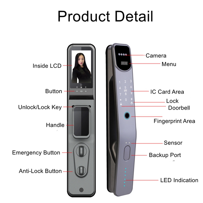 Tuya-Impressão Digital Eletrôn - Smart Home Door Lock avaliação e preço