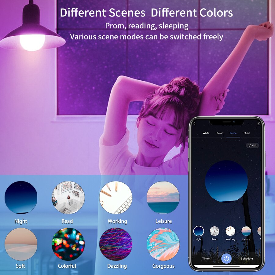 Lâmpada LED Inteligente E27 Wi - Alexa Compatible Bulb avaliação e preço