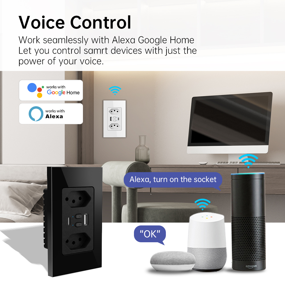 Tomada Inteligente Wi-Fi MANHO - Smart Home Google Assistant avaliação e preço