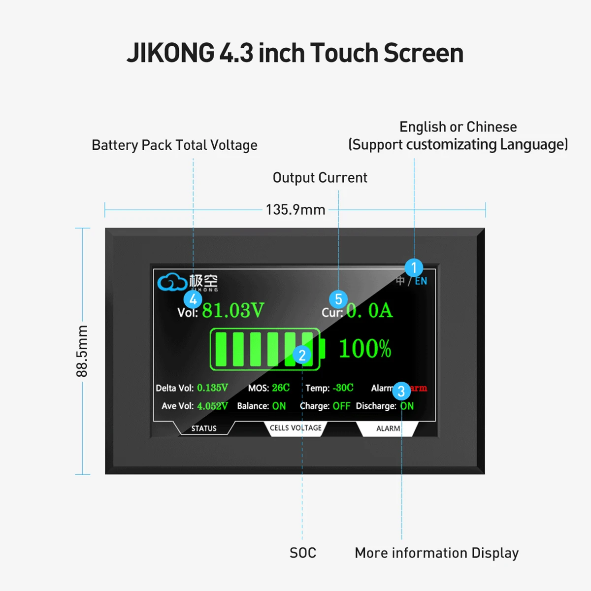 Monitor LCD JIKONG V19 JKBMS d - Smart Energy Monitor avaliação e preço
